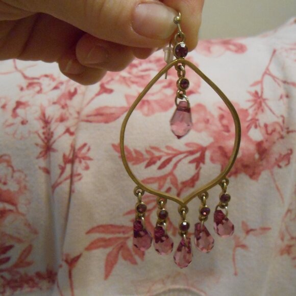 Purple Chandelier Earrings - Picture 2 of 5